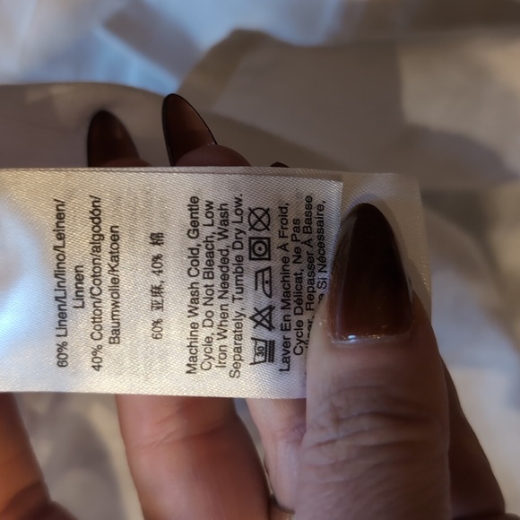 DKNY Jeans Cotton Linen Button Down High Low - Picture 3 of 5